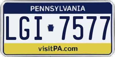 PA license plate LGI7577