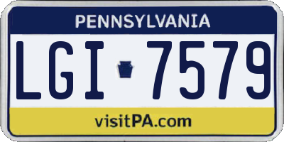 PA license plate LGI7579