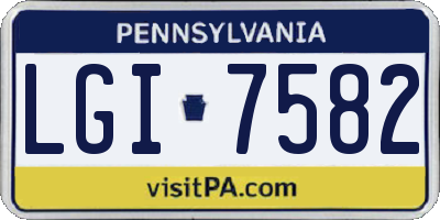 PA license plate LGI7582