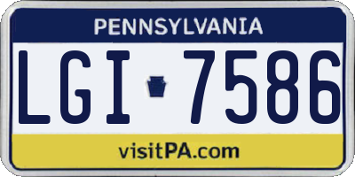 PA license plate LGI7586