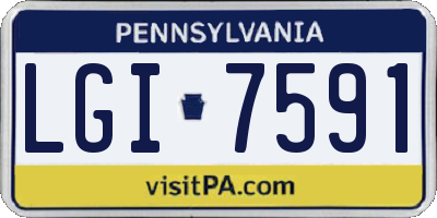 PA license plate LGI7591