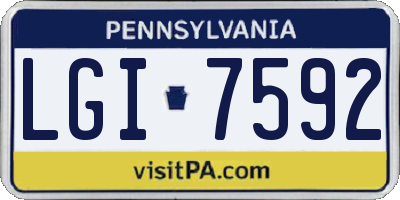 PA license plate LGI7592