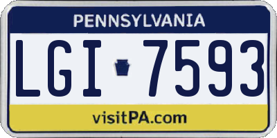 PA license plate LGI7593