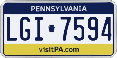 PA license plate LGI7594