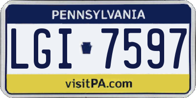 PA license plate LGI7597