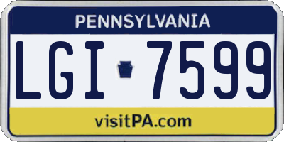 PA license plate LGI7599