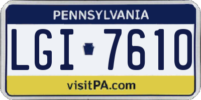 PA license plate LGI7610