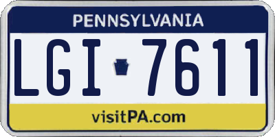PA license plate LGI7611