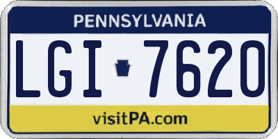 PA license plate LGI7620