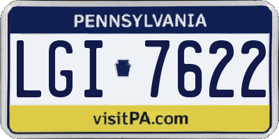PA license plate LGI7622