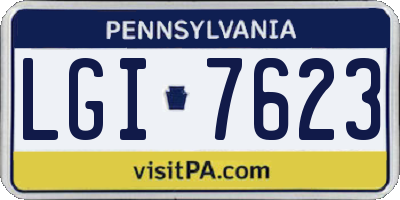 PA license plate LGI7623