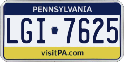 PA license plate LGI7625