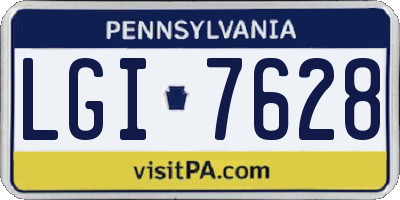 PA license plate LGI7628