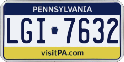 PA license plate LGI7632