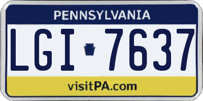 PA license plate LGI7637