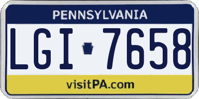 PA license plate LGI7658