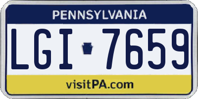 PA license plate LGI7659