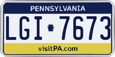PA license plate LGI7673