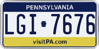 PA license plate LGI7676