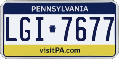 PA license plate LGI7677
