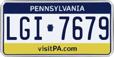 PA license plate LGI7679