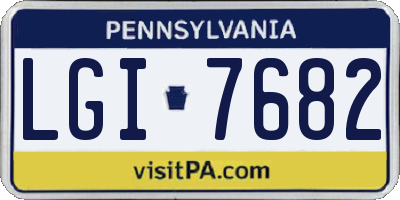 PA license plate LGI7682