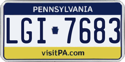 PA license plate LGI7683