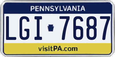 PA license plate LGI7687