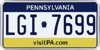 PA license plate LGI7699