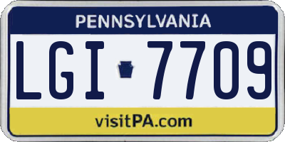 PA license plate LGI7709