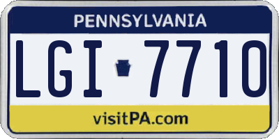 PA license plate LGI7710