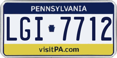 PA license plate LGI7712