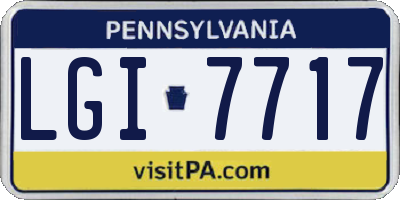 PA license plate LGI7717