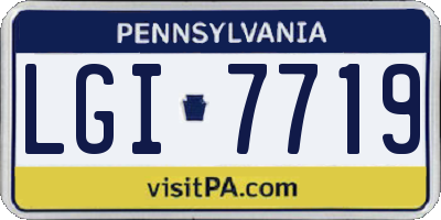 PA license plate LGI7719