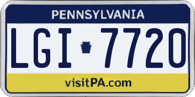 PA license plate LGI7720