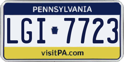 PA license plate LGI7723