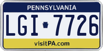PA license plate LGI7726