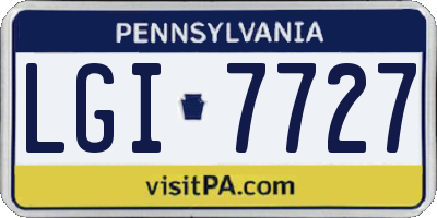 PA license plate LGI7727