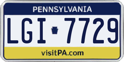PA license plate LGI7729