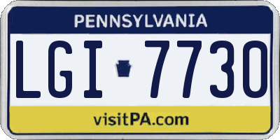 PA license plate LGI7730