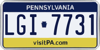 PA license plate LGI7731