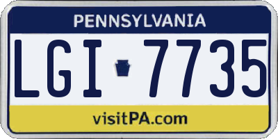 PA license plate LGI7735