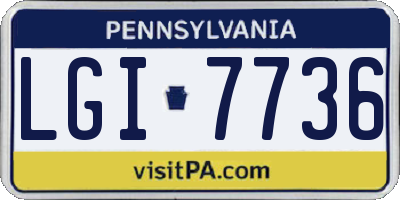 PA license plate LGI7736