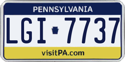 PA license plate LGI7737