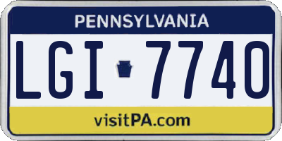 PA license plate LGI7740