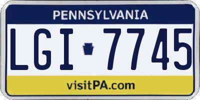 PA license plate LGI7745