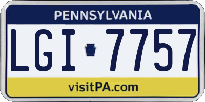PA license plate LGI7757