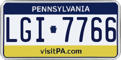 PA license plate LGI7766