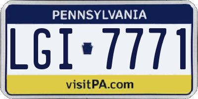 PA license plate LGI7771
