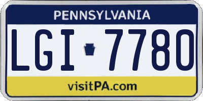 PA license plate LGI7780